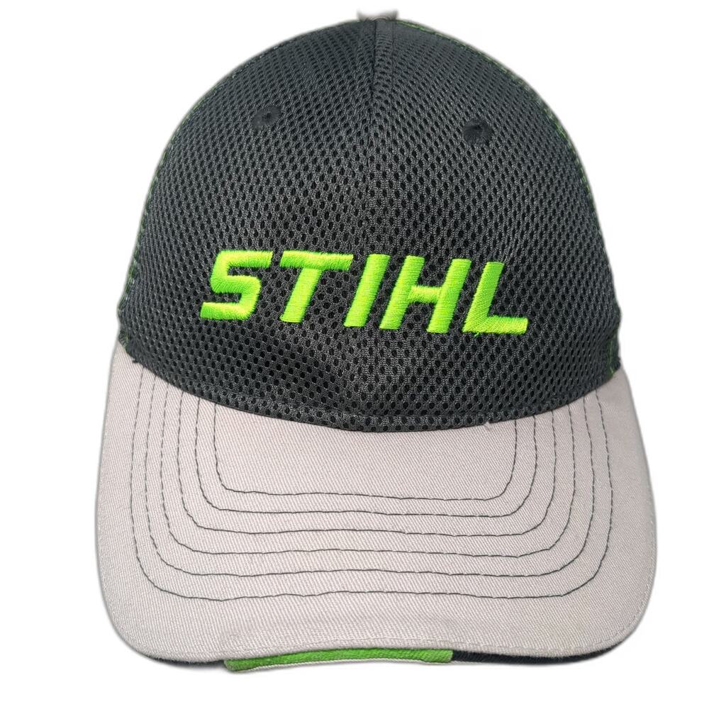 Stihl Baseball Cap Gray One Size Green Mesh Strapback Embroidered Logo Hat